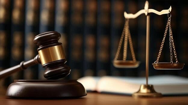 Gavel and scales of justice